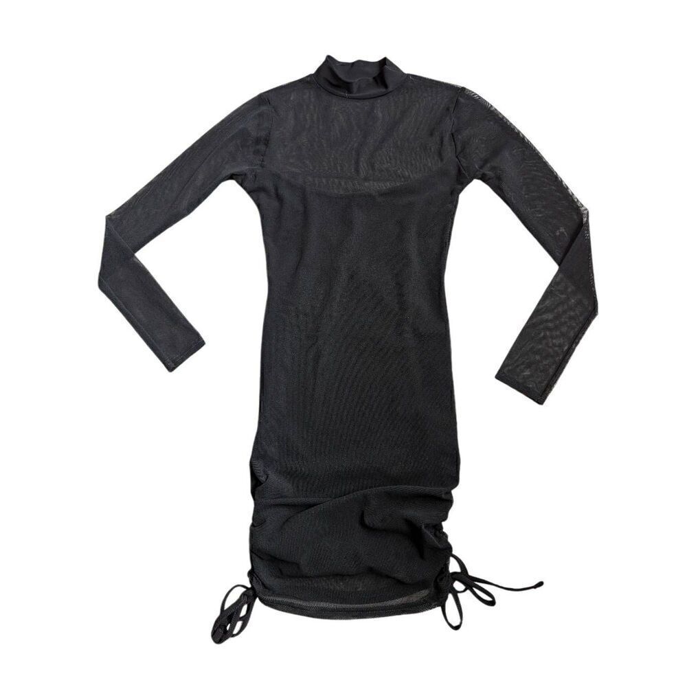 PrettyLittleThing Long sleeve mesh bodycon dress size 2